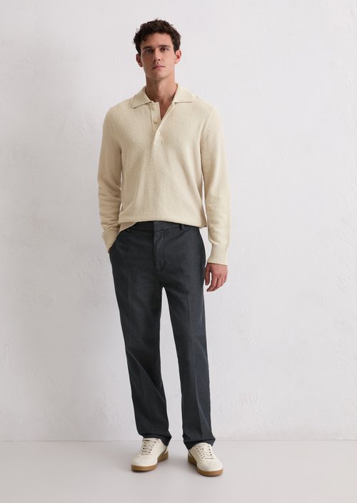 Polo sweater regular — Light Oat