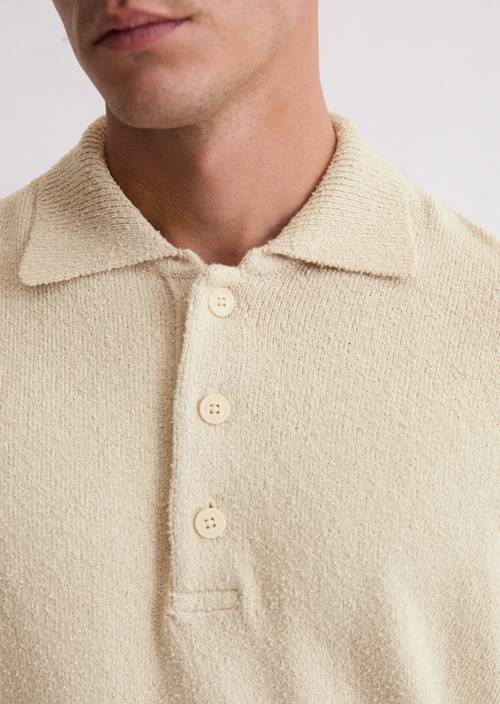 Polo-Pullover regular Light Oat in Detailansicht
