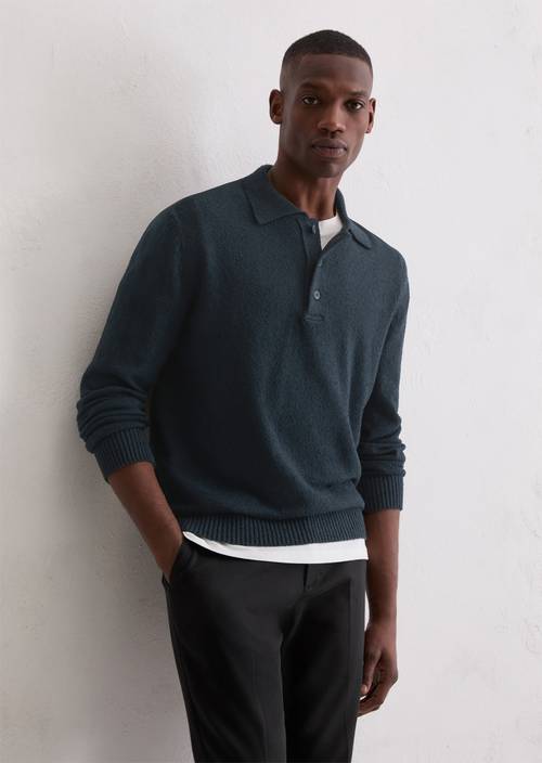 Polo-Pullover regular Dark Navy in Frontalansicht