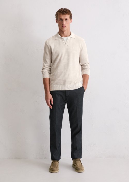 Polo sweater regular — Light Beige Melange