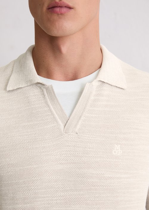 Polo sweater regular — Light Beige Melange