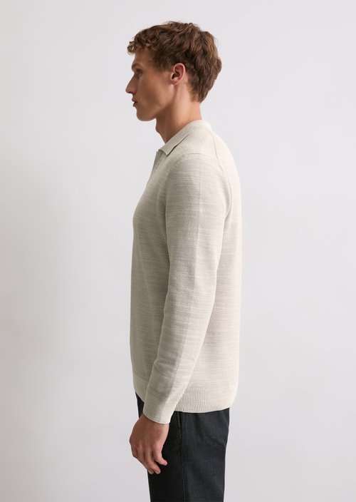 Polo sweater regular — Light Beige Melange