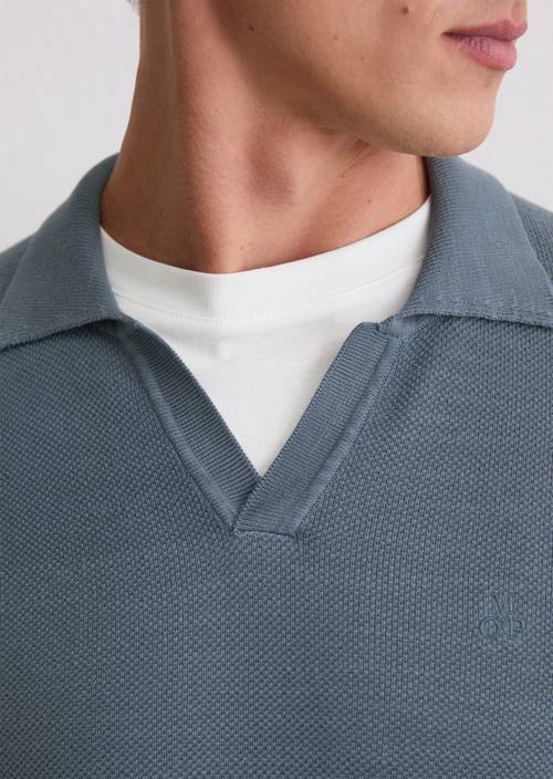 Polo-Pullover regular Stormy Blue in Detailansicht