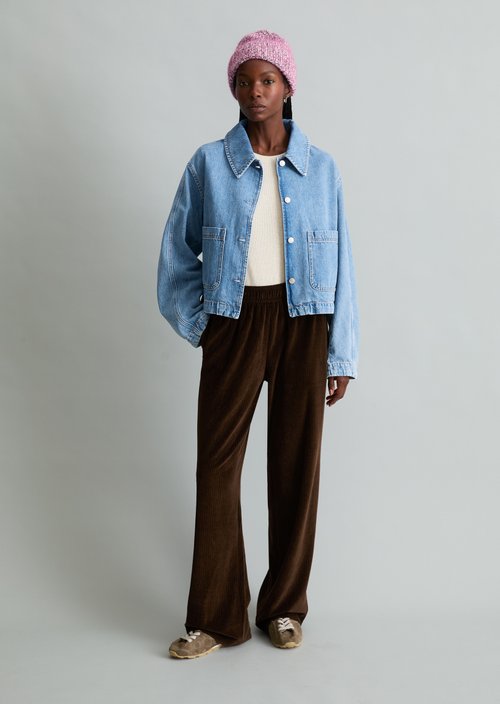 Relaxed-Fit Corded Sweatpants — Espresso Brown