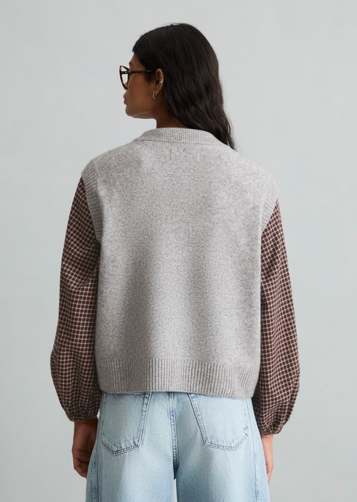 Regular-Fit Sleeveless Sweater — Stone Melange