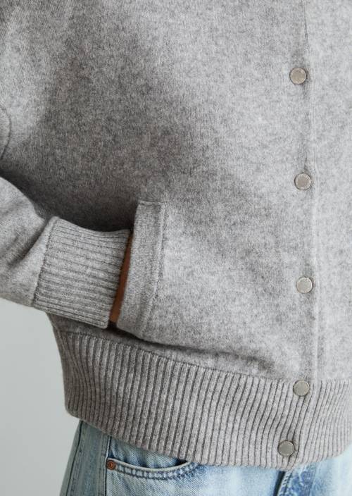 Cardigan im Blouson-Stil regular Stone Melange in Detailansicht
