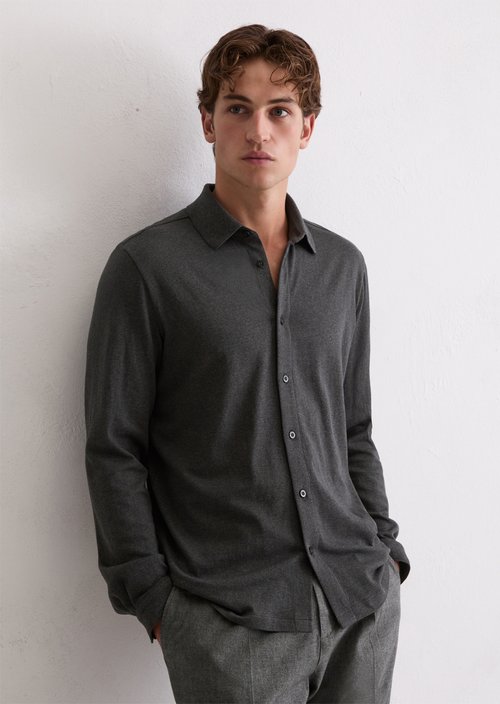 DfC jersey shirt regular — Dark Grey Melange