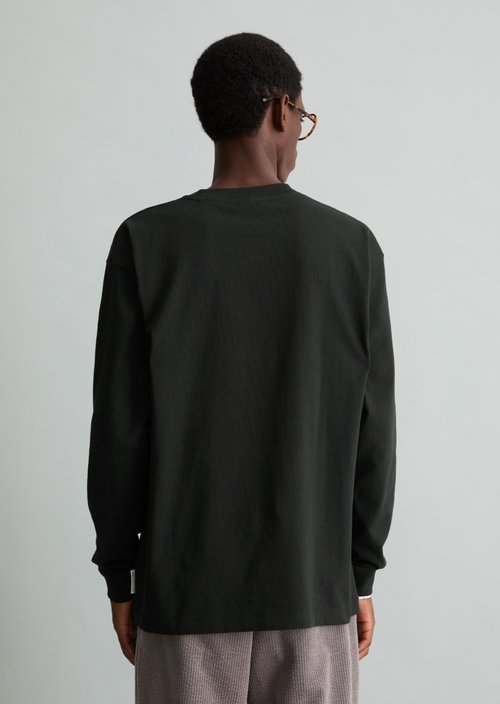 Heavyweight Relaxed-Fit Long-Sleeve Shirt — Black