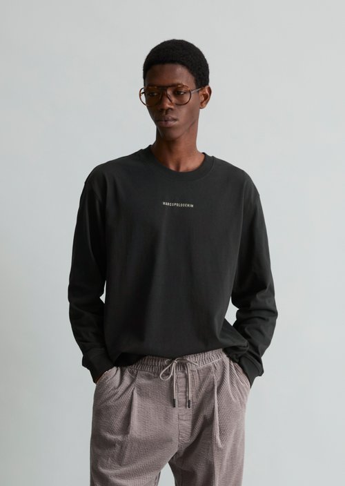 Heavyweight Relaxed-Fit Long-Sleeve Shirt — Black