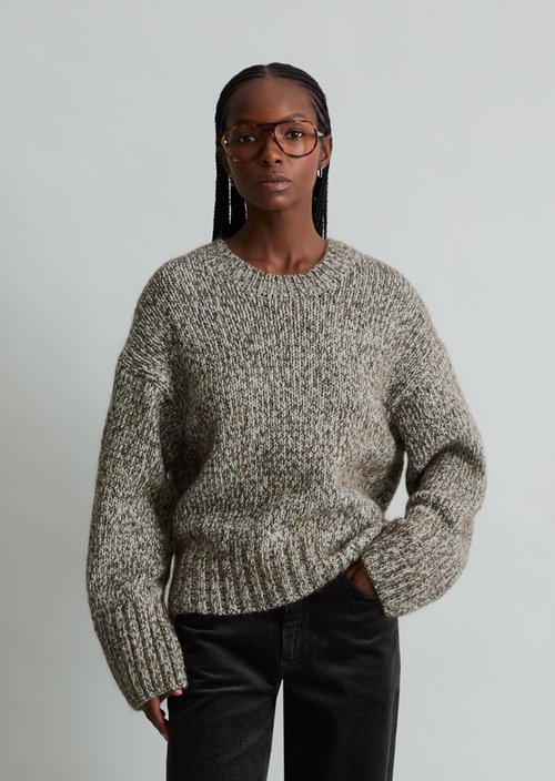 Regular-Fit Knit Sweater — Medium Beige