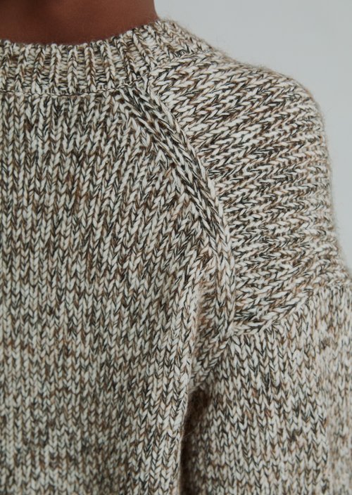 Regular-Fit Knit Sweater — Medium Beige