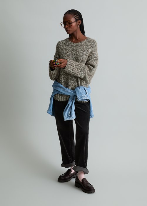 Regular-Fit Knit Sweater — Medium Beige