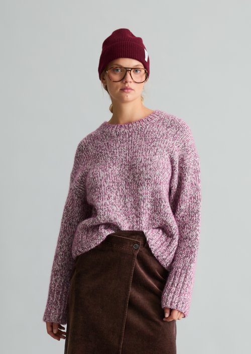 Regular-Fit Knit Sweater — Medium Pink