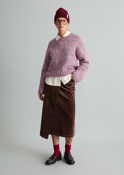 Regular-Fit Knit Sweater — Medium Pink
