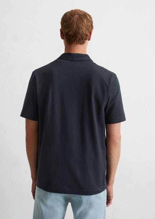 DfC seersucker jersey shirt regular — Dark Navy