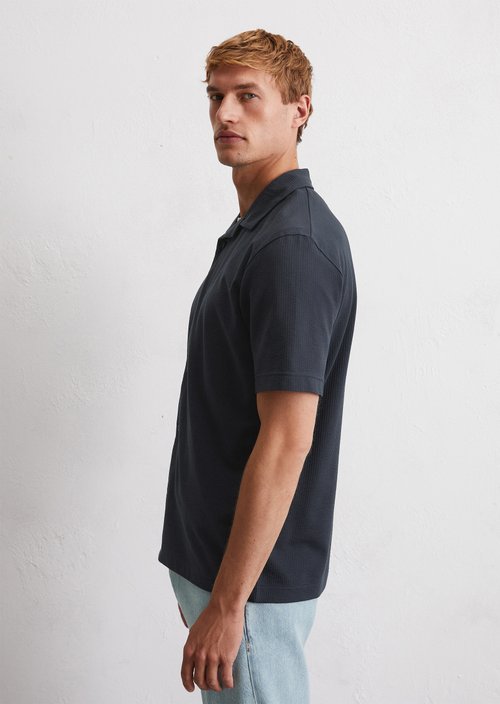 DfC seersucker jersey shirt regular — Dark Navy