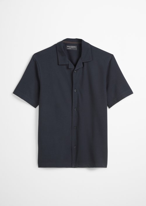 DfC seersucker jersey shirt regular — Dark Navy
