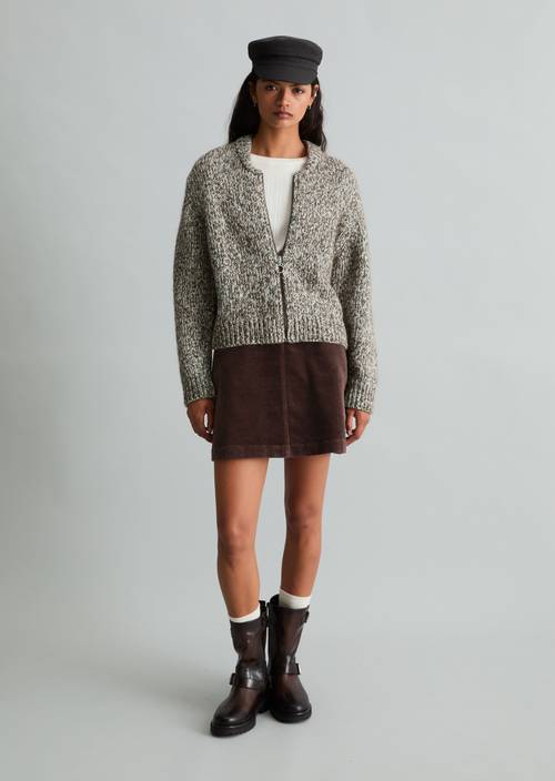Zip-vest in relaxed stijl Medium Beige in vooraanzicht
