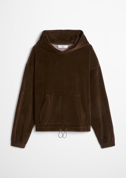 Relaxed Cord Hoodie — Espresso Brown