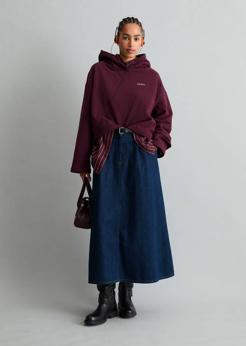 Cropped hoodie Mahagony Jam in vooraanzicht