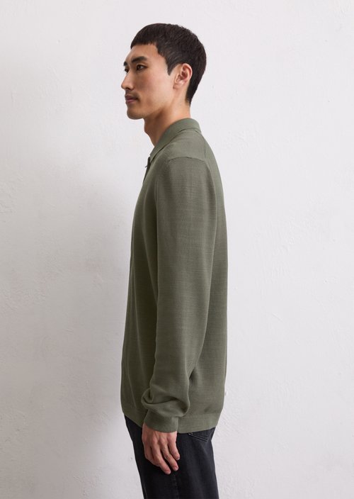 Long sleeve polo shirt piqué regular — Copley Brown