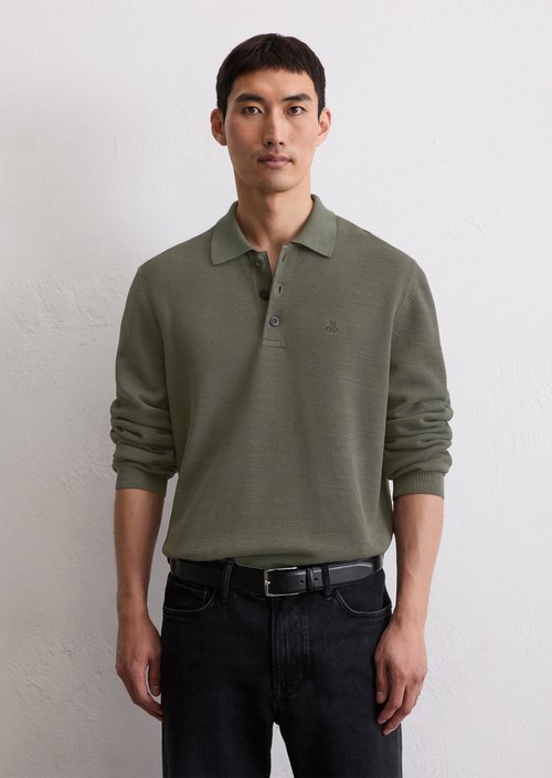 Long sleeve polo shirt piqué regular — Copley Brown