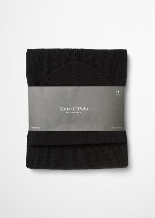 Hat & scarf set — Black