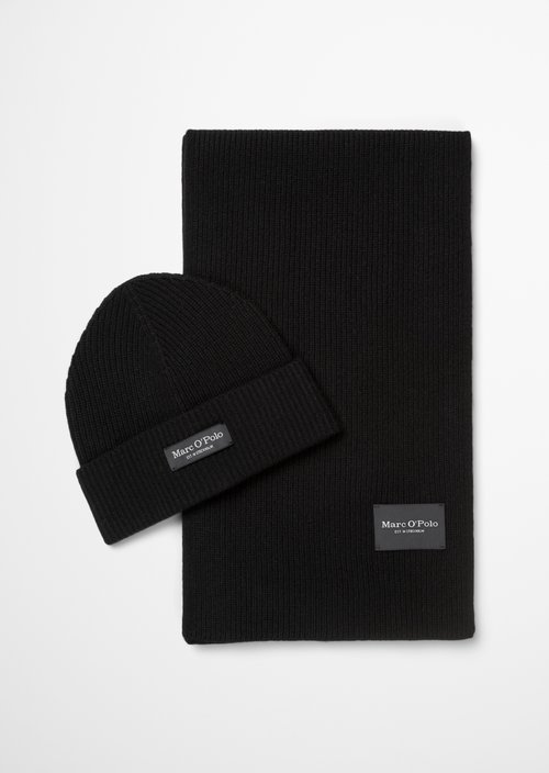 Hat & scarf set — Black