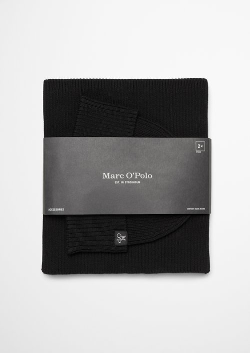 DfC cap & scarf set — Black
