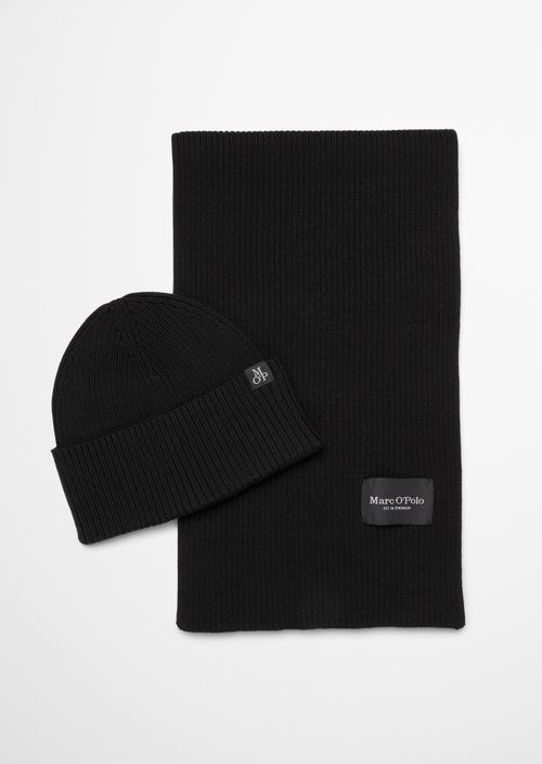 DfC cap & scarf set — Black