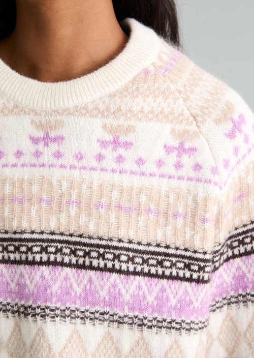 Cropped knit sweater — White