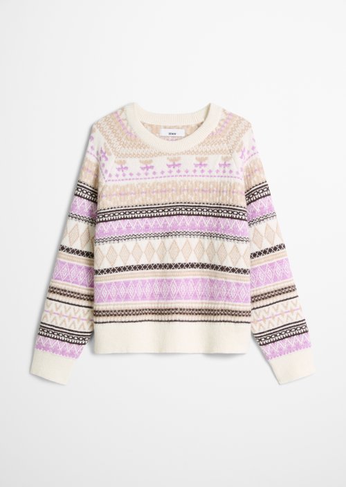 Cropped knit sweater — White
