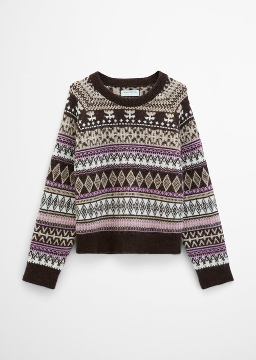 Cropped knit sweater — Medium Brown