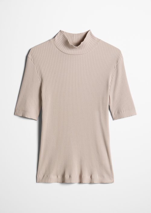 Ribbed jersey T-shirt slim — Natural