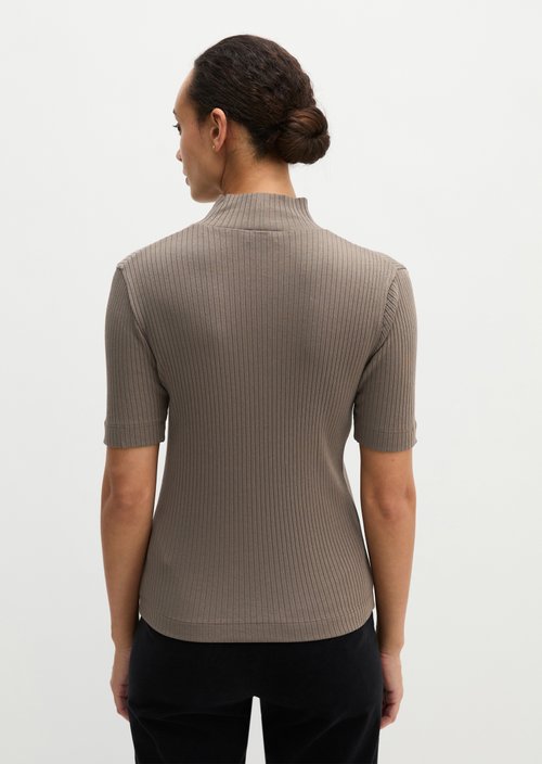 Ribbed jersey T-shirt slim — Stone Taupe