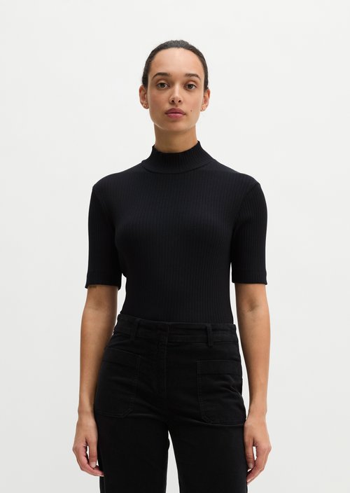 Ribbed jersey T-shirt slim — Martime Blue