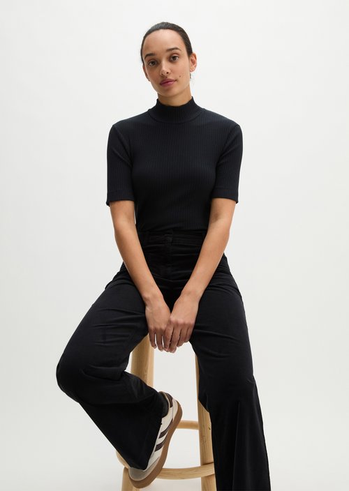 Ribbed jersey T-shirt slim — Martime Blue