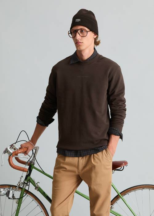 Regular-fit sweatshirt Chocolate Brown in front view