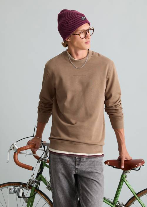Regular-fit sweatshirt Cold Taupe in front view