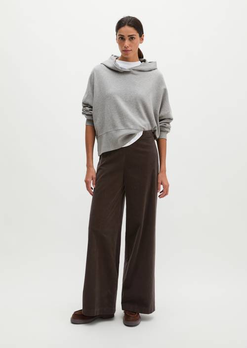 Hoodie relaxed Fine Grey Melange in Frontalansicht