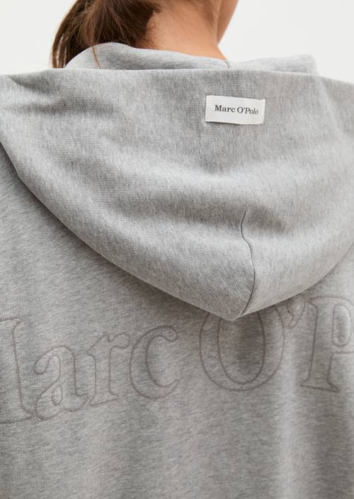 Hoodie relaxed Fine Grey Melange in Detailansicht