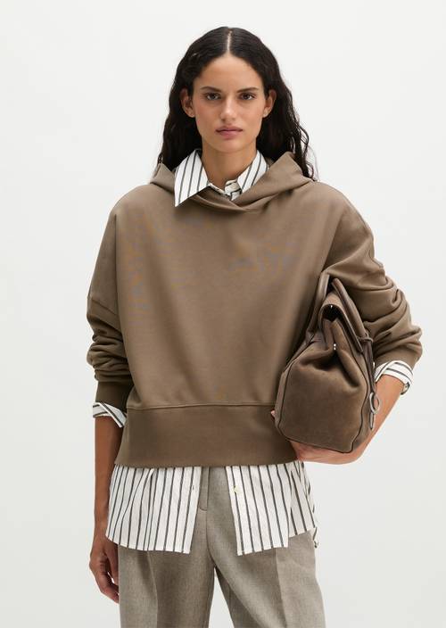 Hoodie relaxed Stone Taupe en vue de face