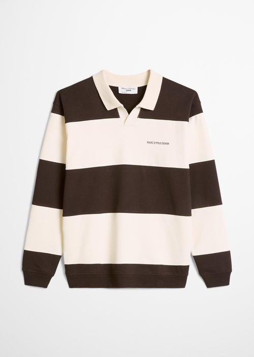 Relaxed-Fit Polo Sweatshirt — Dark Brown