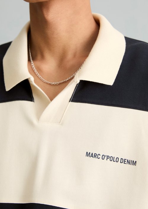 Relaxed-Fit Polo Sweatshirt — Dark Blue
