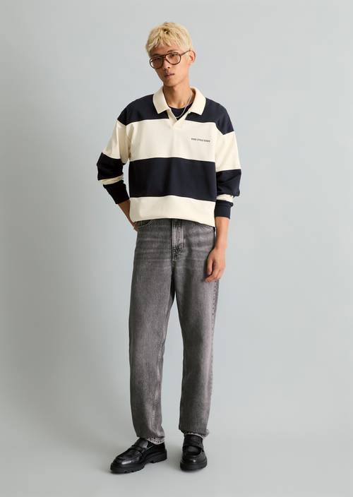 Polo-Sweatshirt relaxed Dark Blue in Frontalansicht