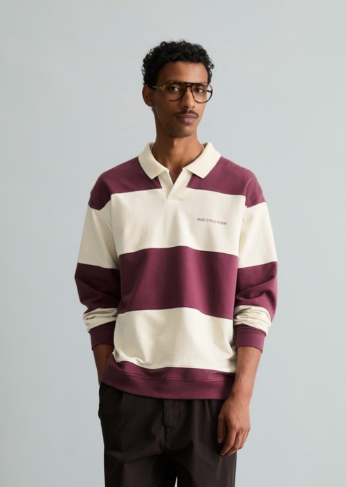 Relaxed-Fit Polo Sweatshirt — Medium Purple