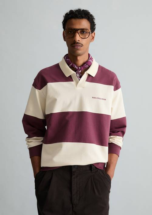 Relaxed-Fit Polo Sweatshirt Medium Purple in front view