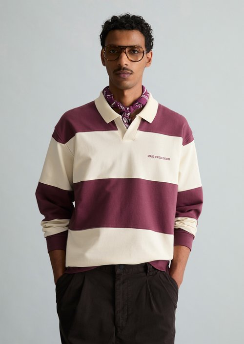 Relaxed-Fit Polo Sweatshirt — Medium Purple