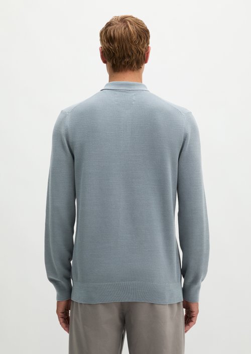 Regular-fit knit polo shirt — Black Pepper