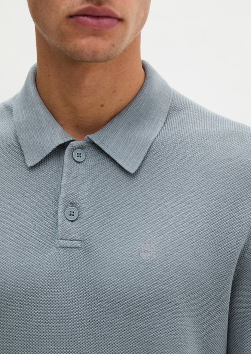 Regular-fit knit polo shirt — Black Pepper